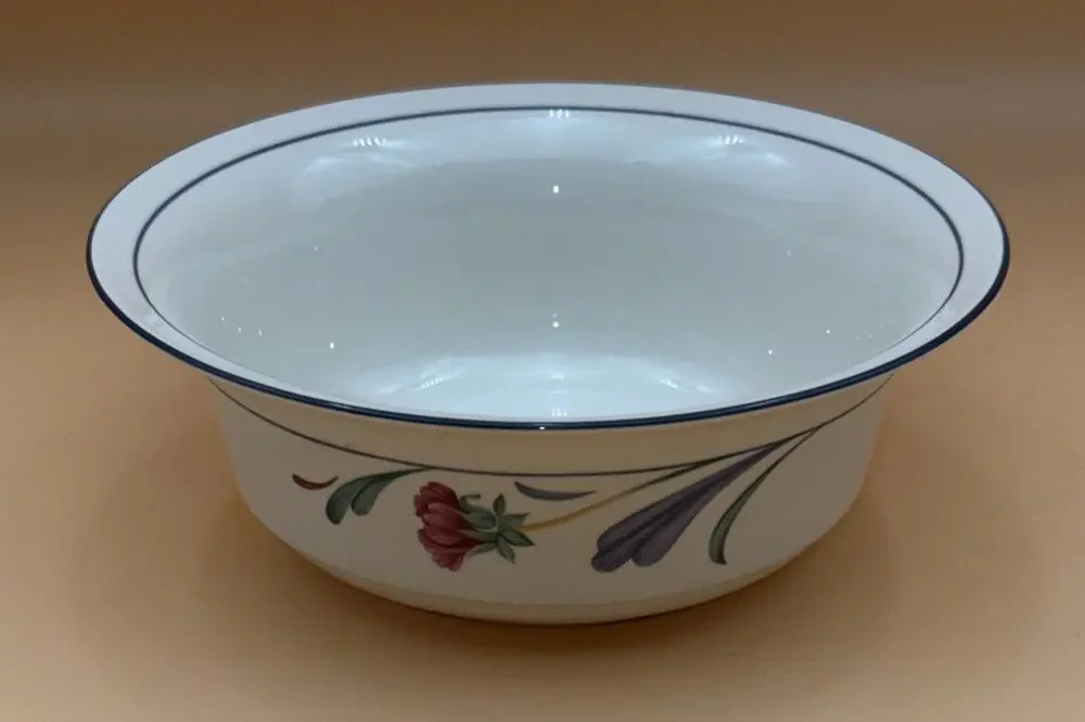 Lenox Chinastone Poppies On Blue Vegetable Bowl 8 1/2